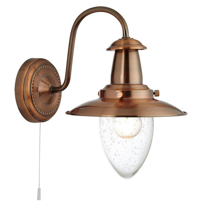 Searchlight  5331-1CU Fisherman Ii Wall Light  - Copper Metal & Clear Seeded Glass