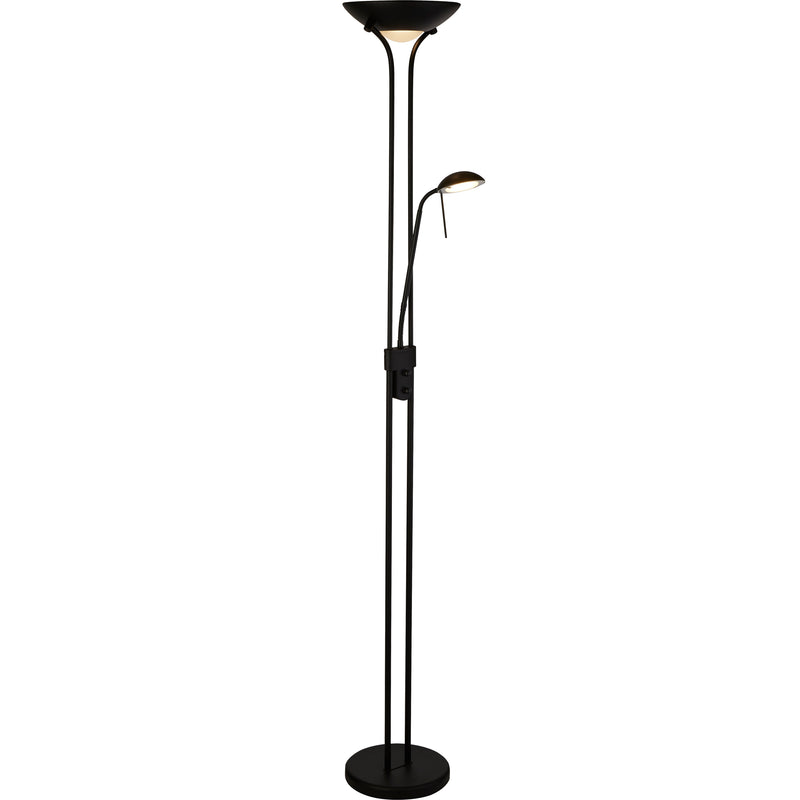 Searchlight  5430BK Mother & Child Floor Lamp - Matt Black Metal & Glass