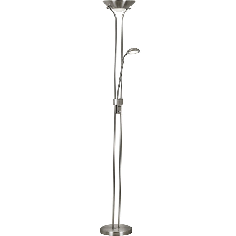 Searchlight  5430SS Mother & Child Floor Lamp - Satin Silver Metal & Glass