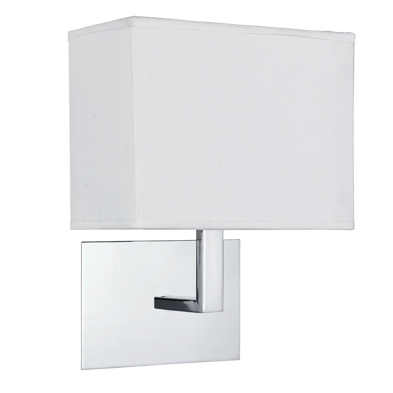 Searchlight  5519CC Hotel  Wall Light  - Chrome Metal & White Fabric Shade