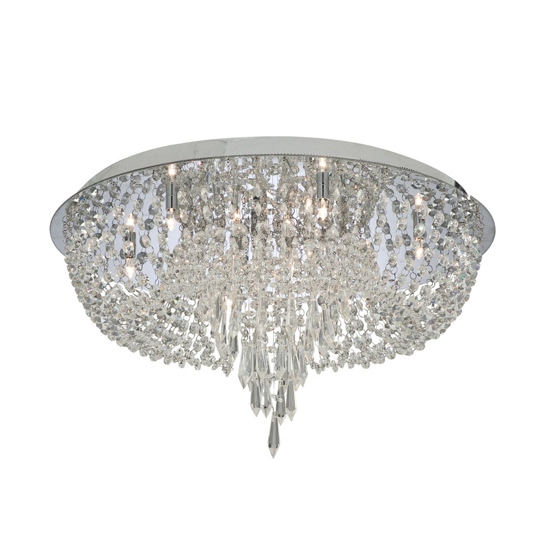 Searchlight  5541CC Crisslet 10Lt Flush Ceiling Light - Chrome & Clear Crystal