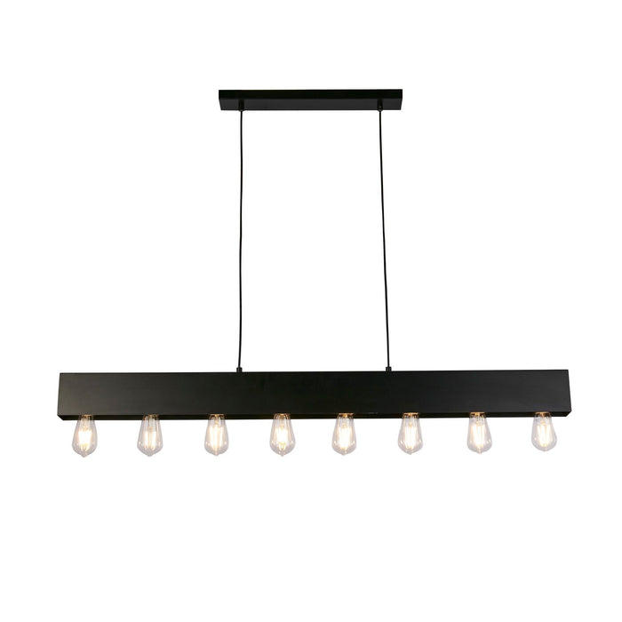 Searchlight  51607-8BK Piano 8Lt Diner Bar Pendant - Matt Black Metal