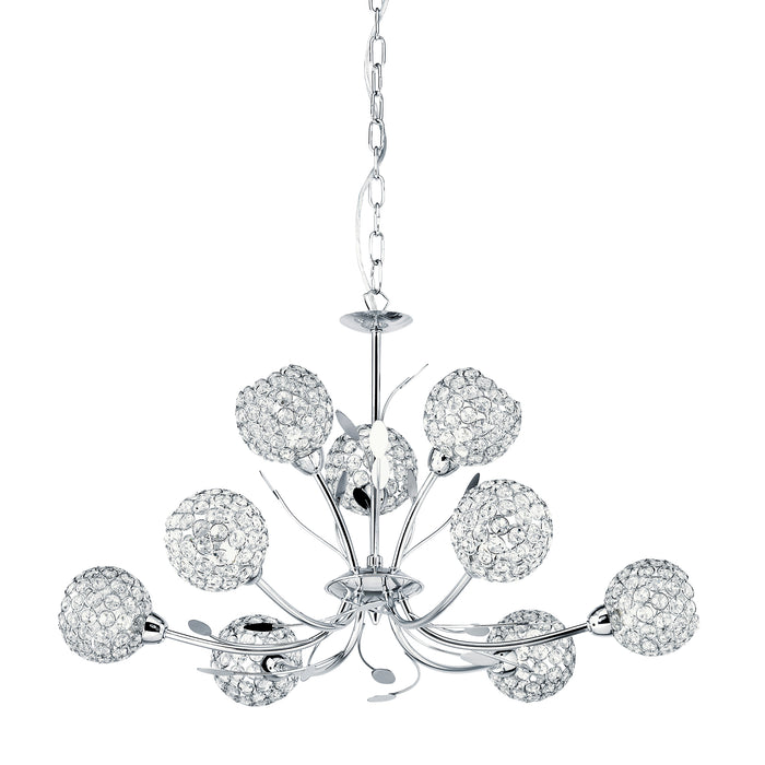 Searchlight  5579-9CC Bellis II 9Lt Pendant - Chrome & Clear Glass