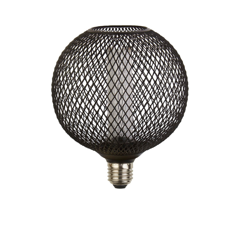 Searchlight  16003BK Wire Mesh Effect Globe Lamp - Black Metal