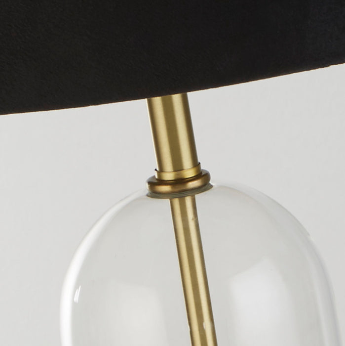 Searchlight  81712BK Oxford Table Lamp - Glass, Brass Metal & Black Velvet Shade