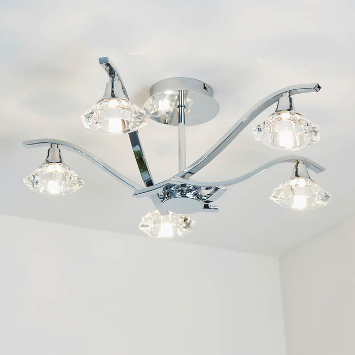 Endon Langella 5lt semi flush light