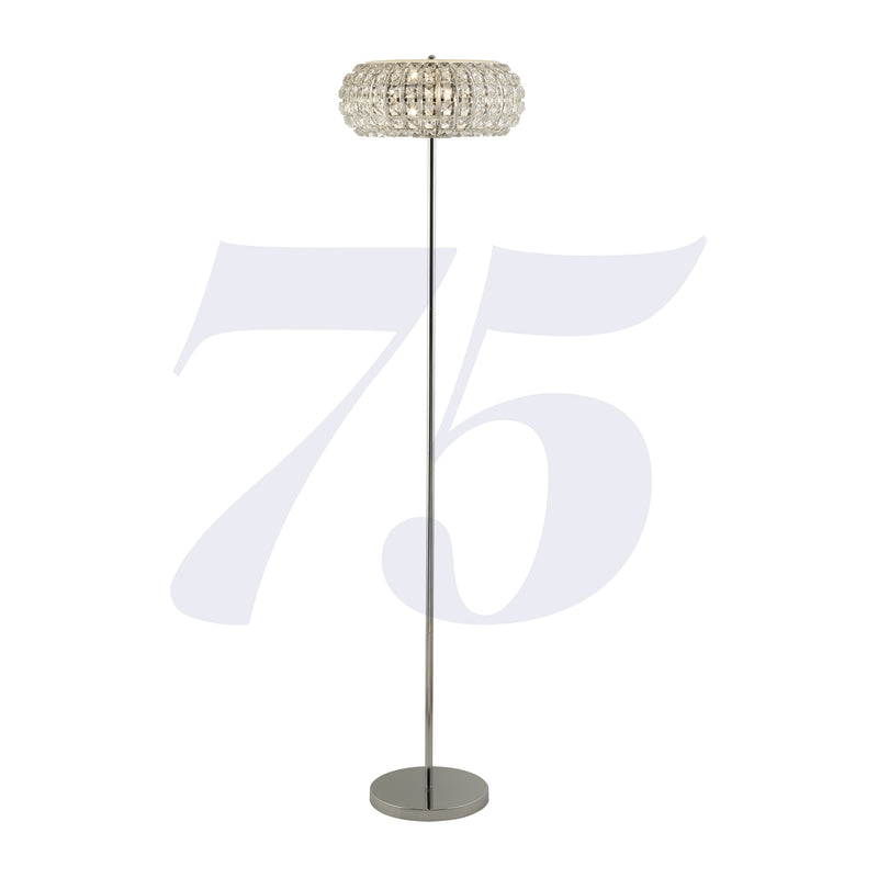 Searchlight  5819CC Marylin 3LT Floor Lamp - Chrome, Crystal Glass & Sand