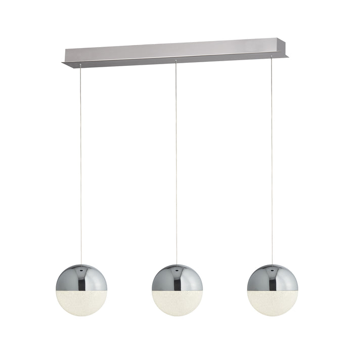 Searchlight  5843-3CC Marbles LED 3Lt Bar Pendant - Chrome, Crushed Ice Shade