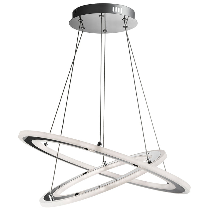 Searchlight  5882-2CC Solexa 2Lt Pendant - Chrome Metal & Frosted Acrylic