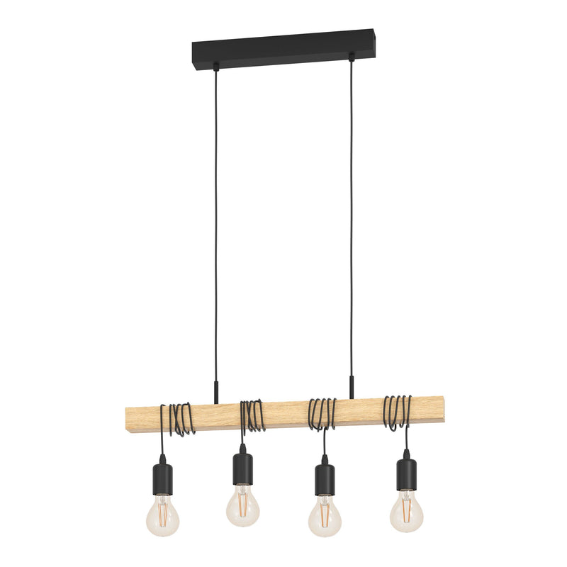 EGLO 32916 Townshend Wood Black Pendant Light