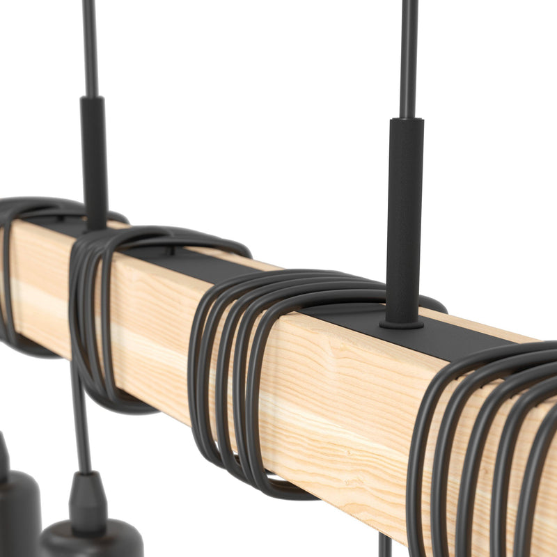 EGLO 32916 Townshend Wood Black Pendant Light