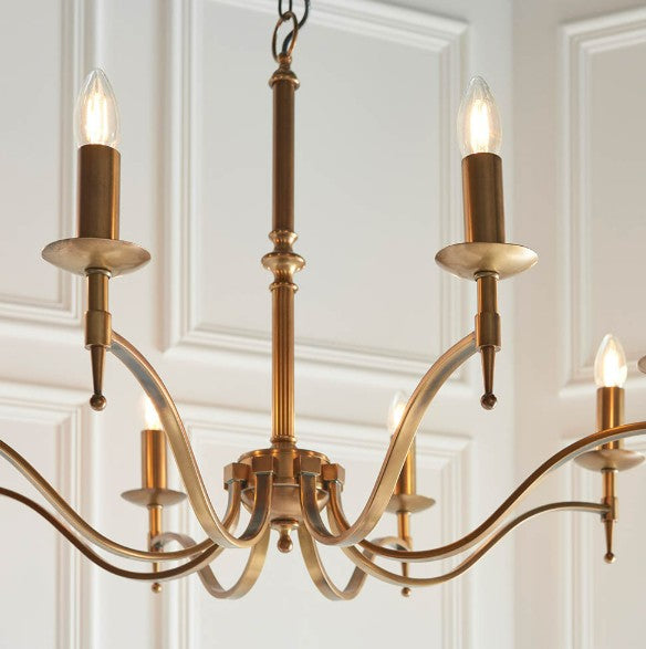 Stanford antique brass 8lt Pendant - CA1P8B