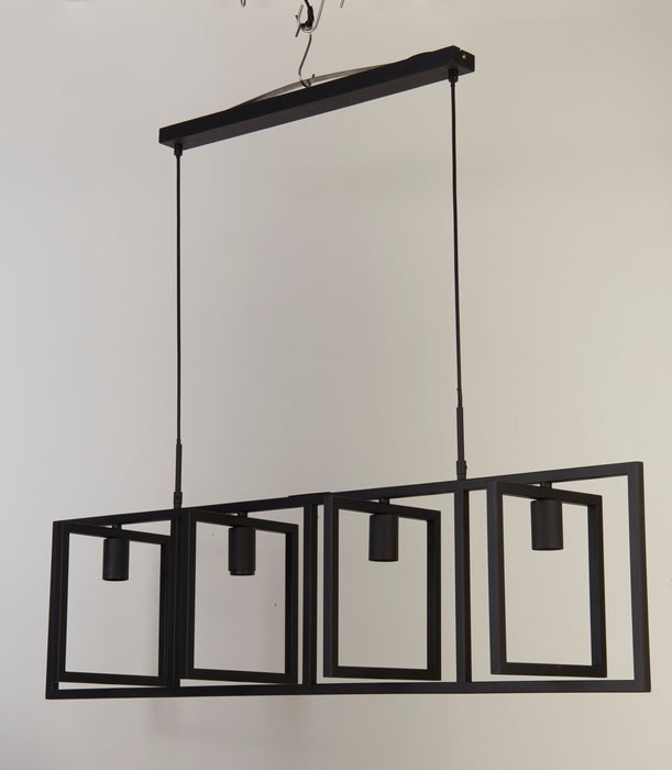 Searchlight  23203-4BK Plaza 4Lt Pendant - Matt Black Metal