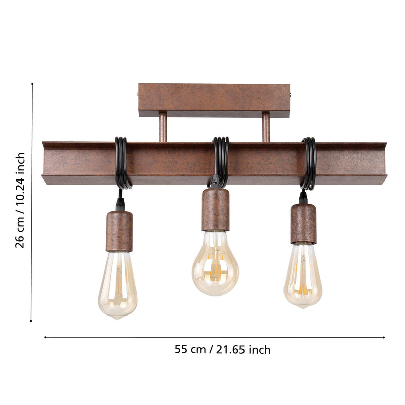 EGLO 43522 Townshend 4 Antique Brown Ceiling Light
