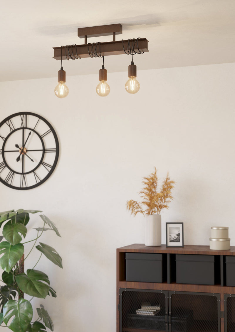 EGLO 43522 Townshend 4 Antique Brown Ceiling Light