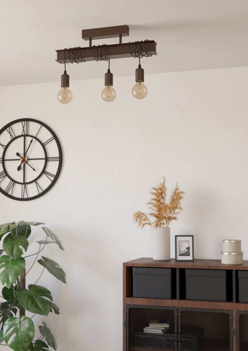 EGLO 43522 Townshend 4 Antique Brown Ceiling Light