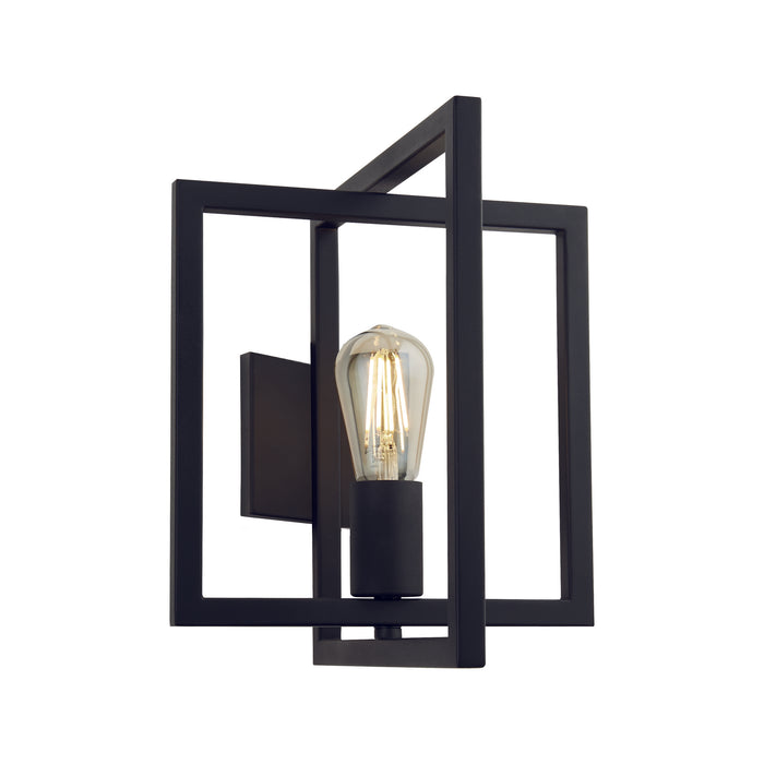 Searchlight  23203-1BK Plaza Wall Light - Matt Black Metal