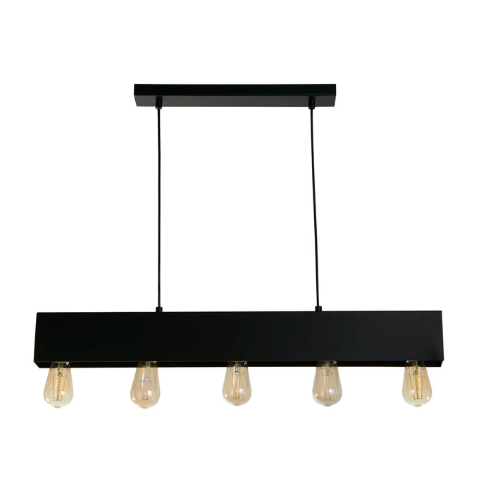 Searchlight  51607-5BK Piano 5Lt Diner Bar Pendant - Matt Black Metal