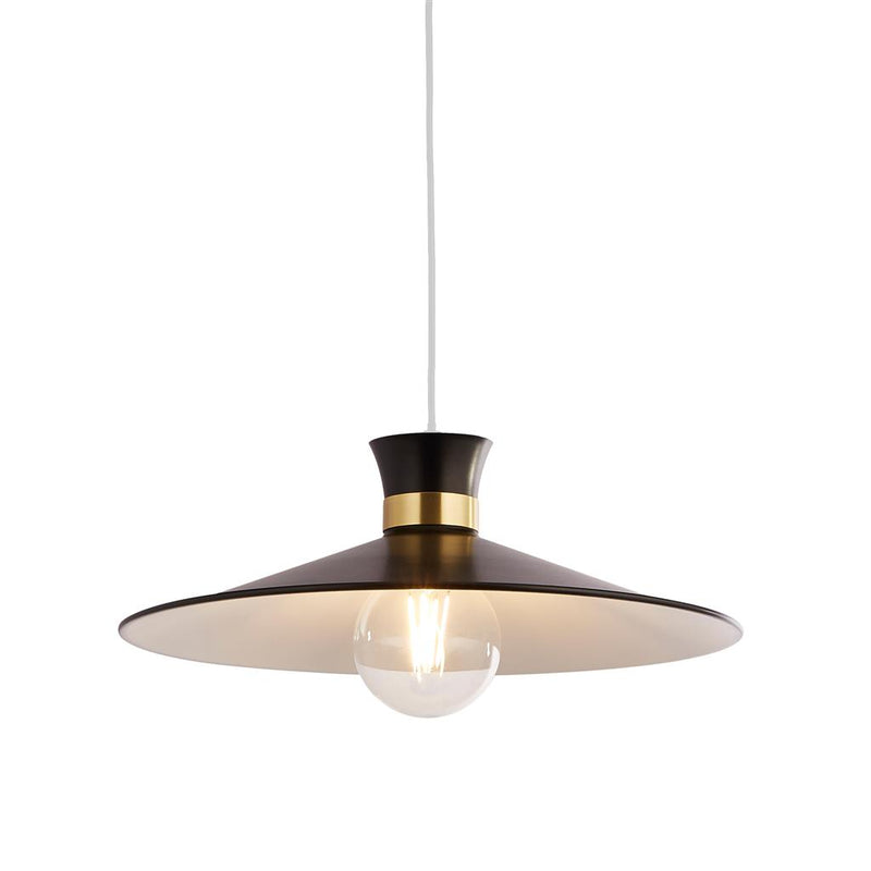 Searchlight 601891BK Balham Pendant - Black & Gold Metal