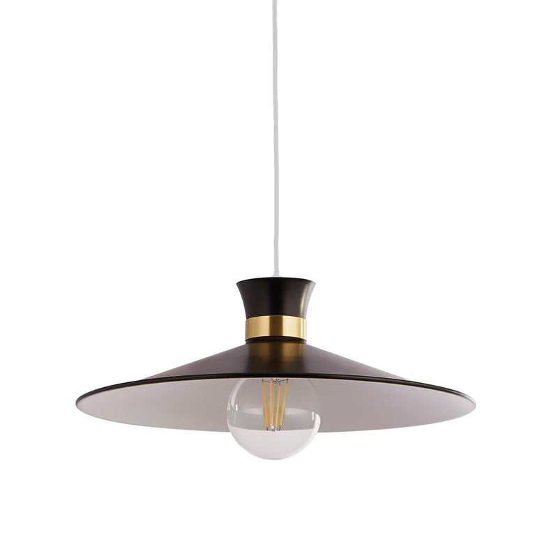 Searchlight 601891BK Balham Pendant - Black & Gold Metal