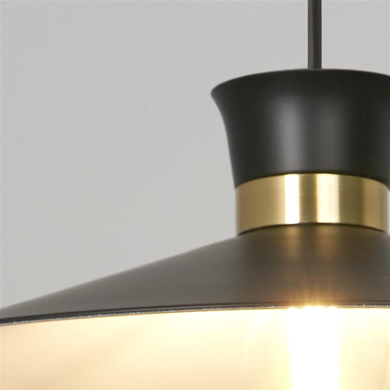 Searchlight 601891BK Balham Pendant - Black & Gold Metal