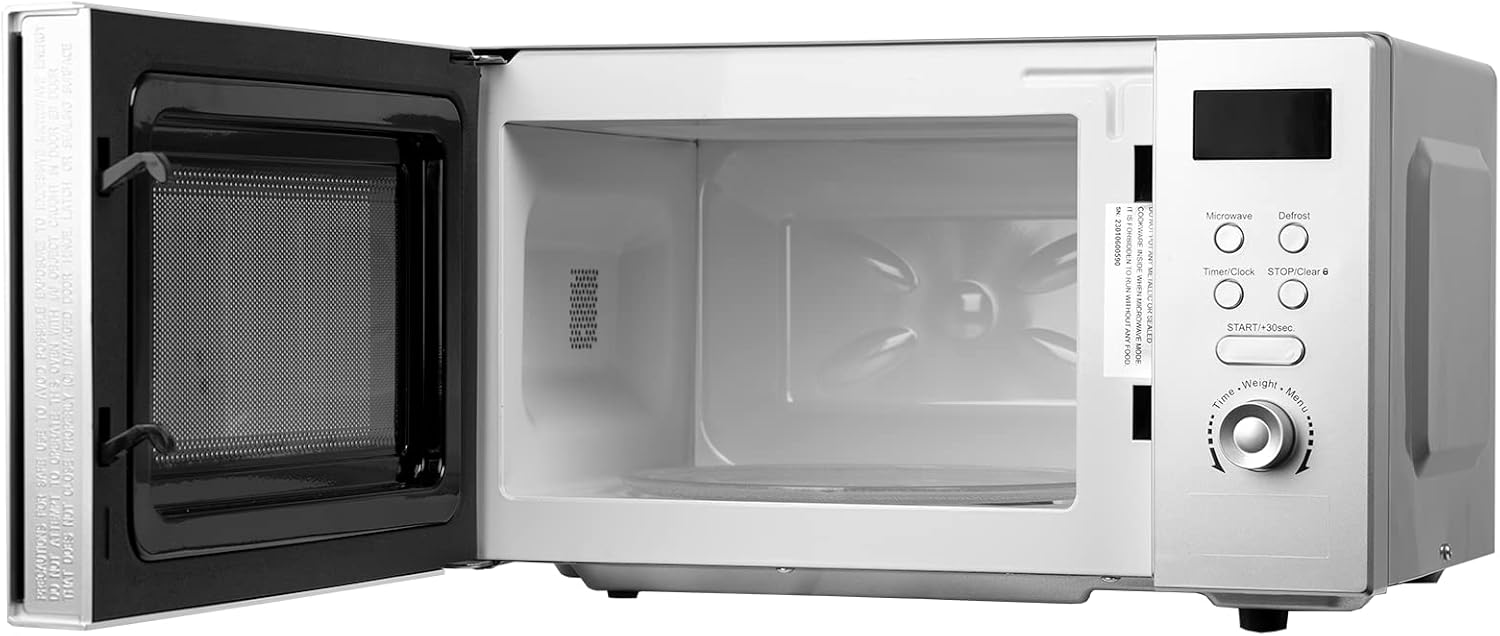 SIA FDM21SI 20L Silver Microwave, Digital Display, 700W, 8 Auto-Functions 5 Power Levels 245mm Turntable, 2 Years Parts and Labour Guarantee