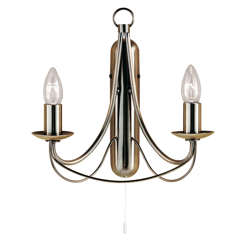 Searchlight  6342-2AB Maypole 2Lt Wall Light - Antique Brass Metal