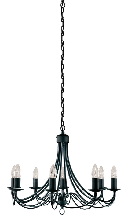 Searchlight  6348-8BK Maypole 8Lt Pendant - Black Metal