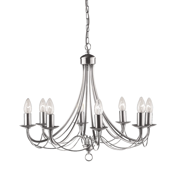 Searchlight  6348-8SS Maypole 8Lt Pendant - Satin Silver Metal