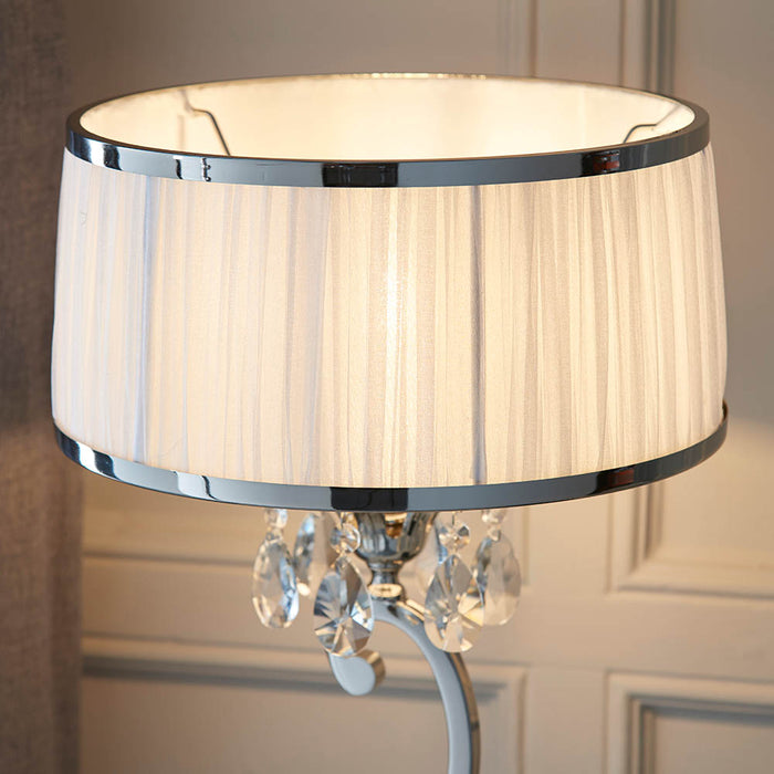 Interiors 1900 Oksana nickel Medium table lamp with white shade