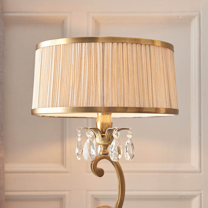 Interiors 1900 Oksana antique brass Medium table lamp with beige shade