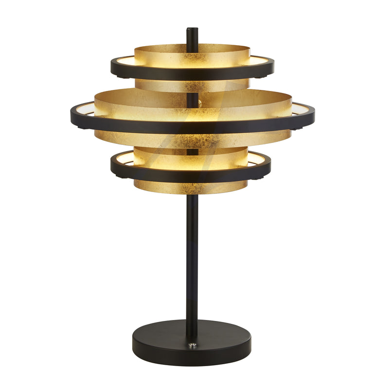Searchlight  6357BG Hive 3Lt Table Lamp - Black Metal & Gold Leaf