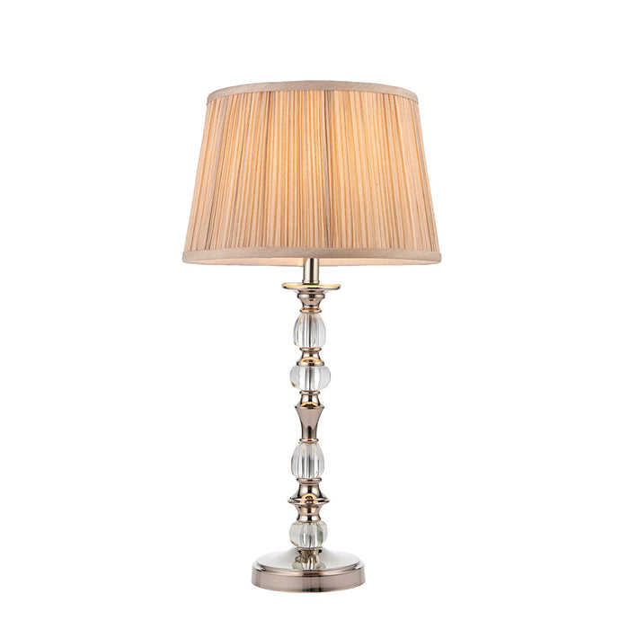 Interiors 1900 Polina nickel Medium table lamp with beige shade