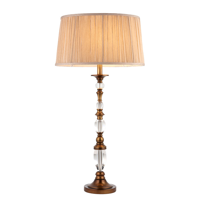 Interiors 1900 Polina antique brass Large table lamp with beige shade