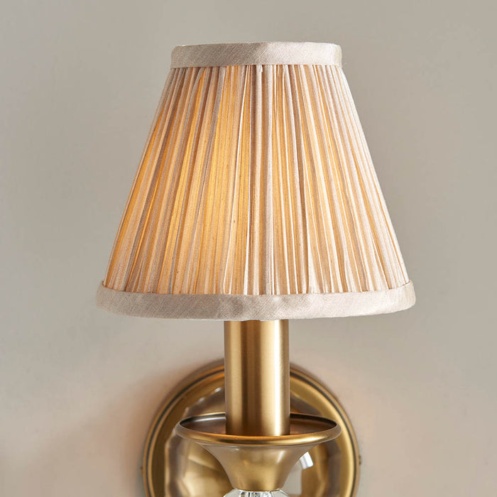 Interiors 1900 Polina antique brass Single wall light with beige shade