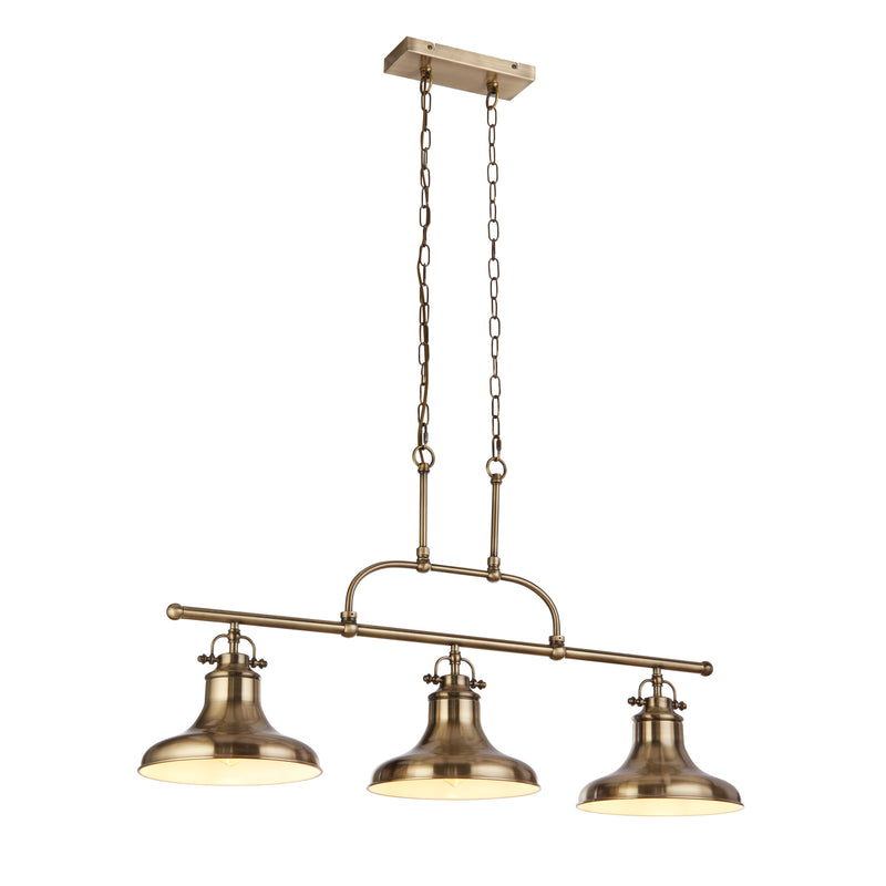 Searchlight  3193-3AB Dallas 3Lt Bar Pendant - Antique Brass Metal