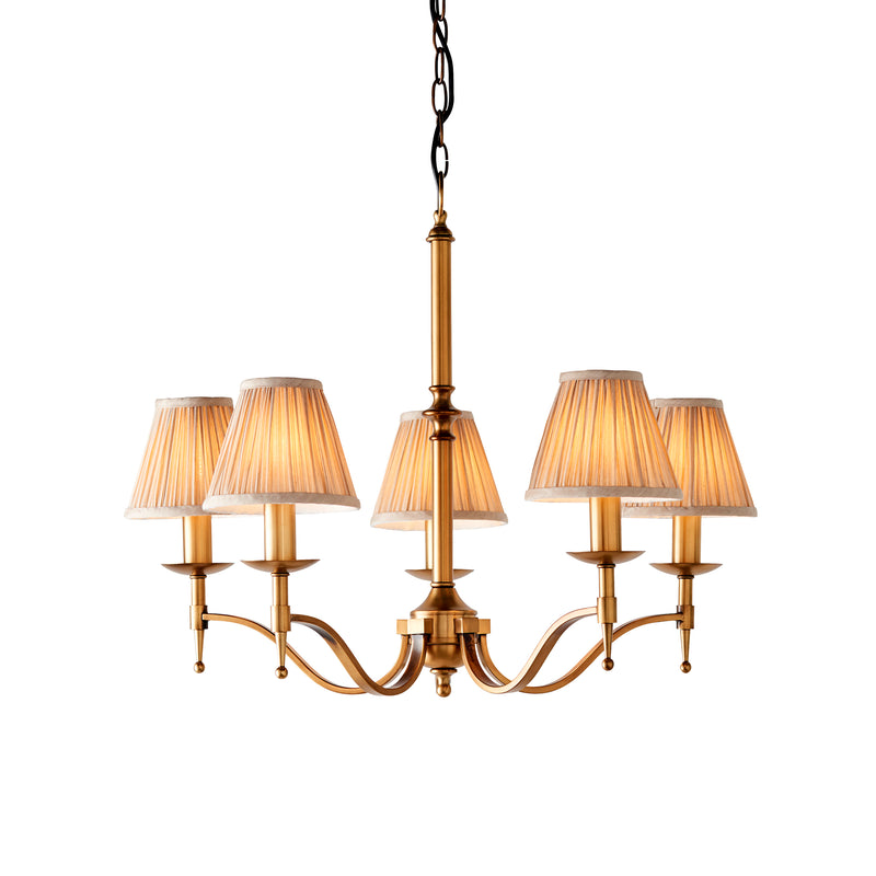 Stanford antique brass 5lt Pendant - 63627