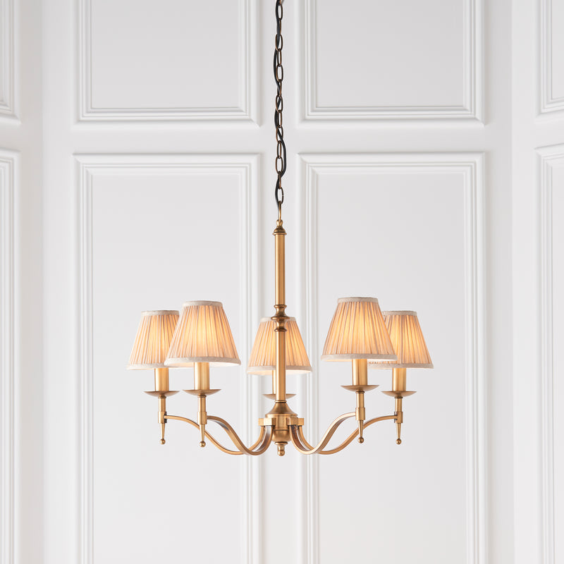 Stanford antique brass 5lt Pendant - 63627