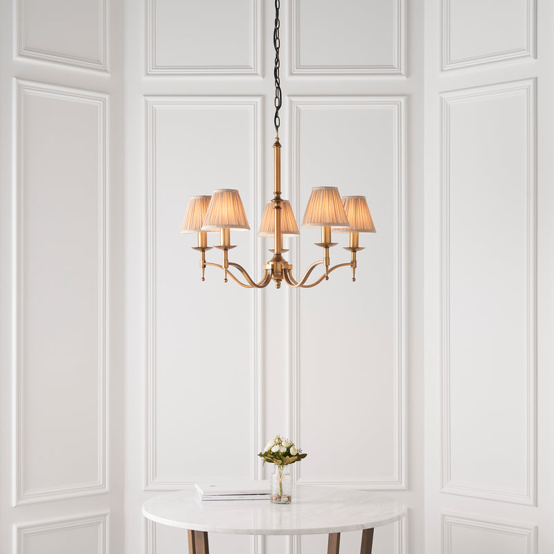 Stanford antique brass 5lt Pendant - 63627