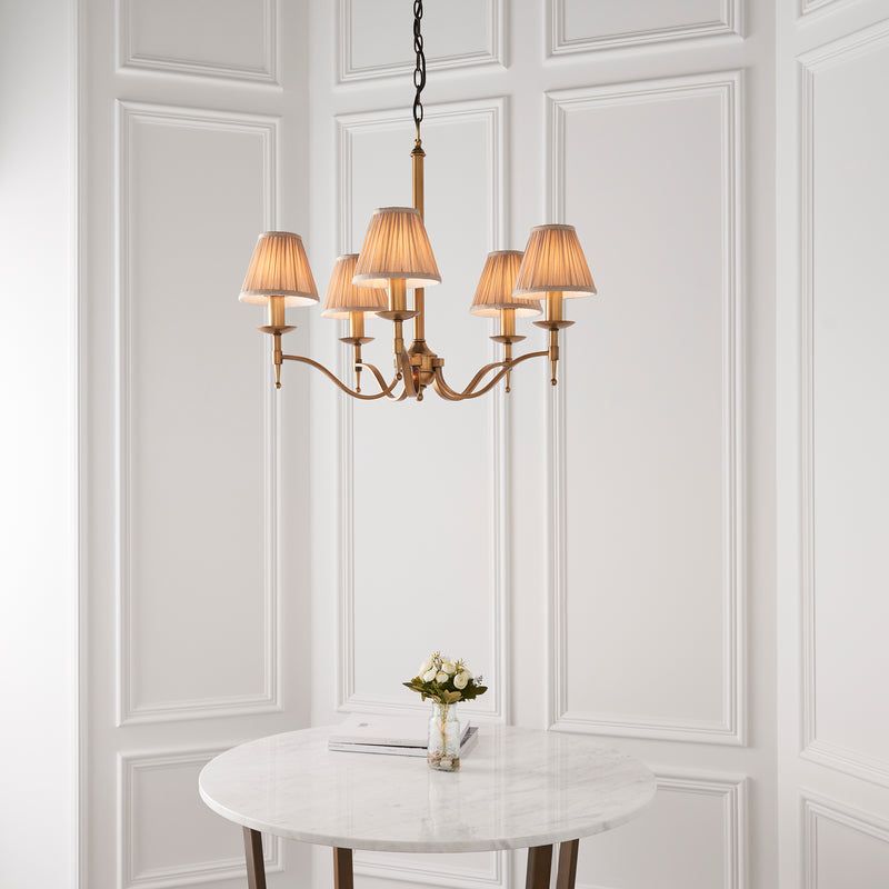 Stanford antique brass 5lt Pendant - 63627
