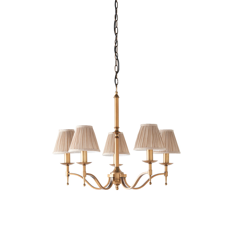 Stanford antique brass 5lt Pendant - 63627