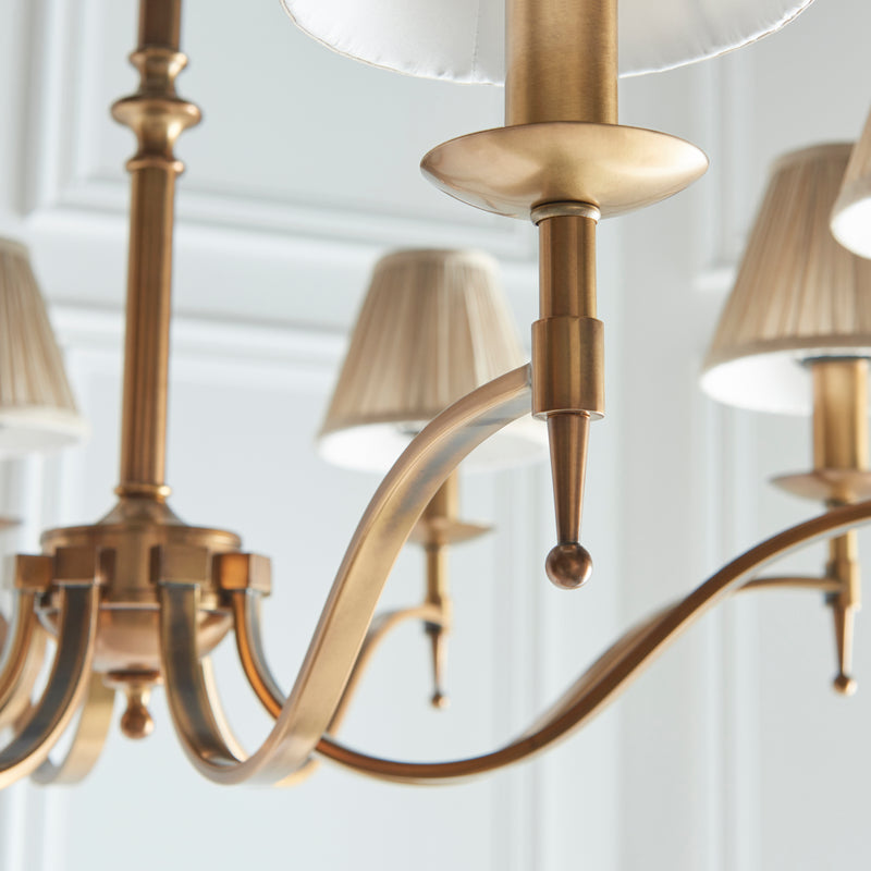Stanford antique brass 8lt Pendant - 63629