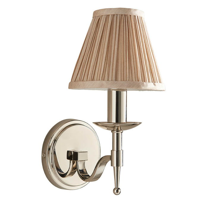 Interiors 1900 Stanford nickel Single wall light with beige shade