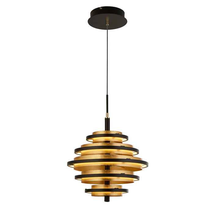 Searchlight  6375-5BG Hive 5Lt Pendant - Black Metal & Gold Leaf