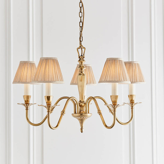 Interiors 1900 Asquith 5lt pendant with beige shades