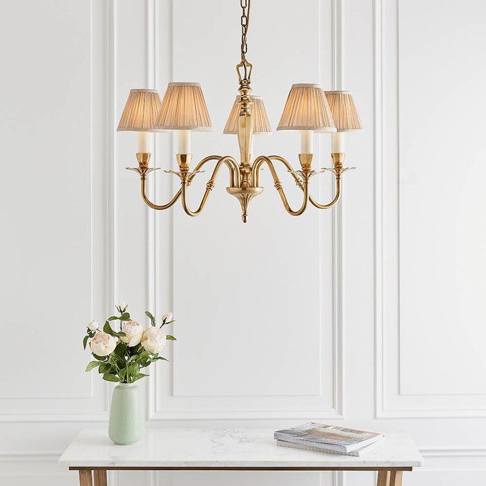 Interiors 1900 Asquith 5lt pendant with beige shades