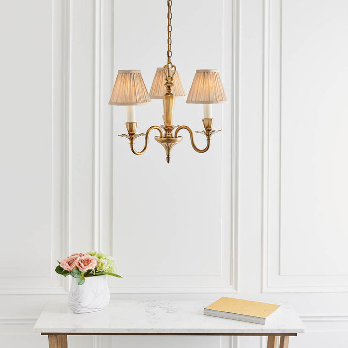 Interiors 1900 Asquith 3lt pendant with beige shades