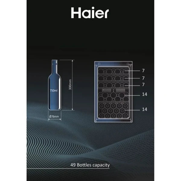 Haier HWS49GA Wine Cooler - Black - F Rated