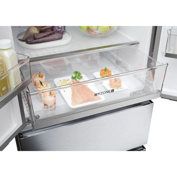 Haier HFR5719ENMP Fridge Freezer - Platinum Inox