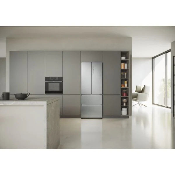 Haier HFR5719ENMP Fridge Freezer - Platinum Inox